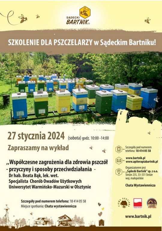 Szkolenie dla Pszczelarzy  27-01-2024 r. Sądecki Bartnik